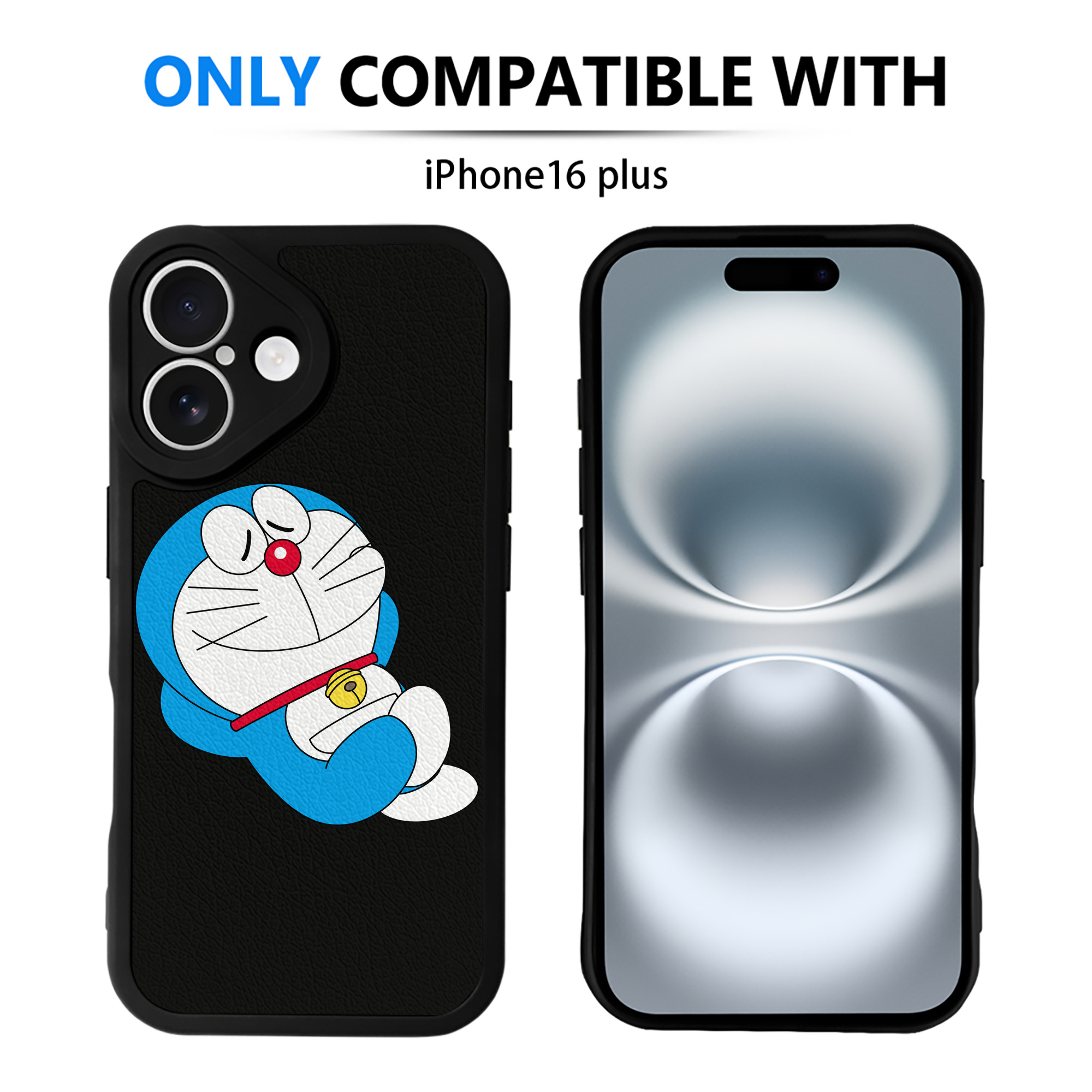 （画像用） ドラえもん Doraemon 【iPhone 16シリーズ対応】シリコンスマホケース（レザー調） 材質：シリコン